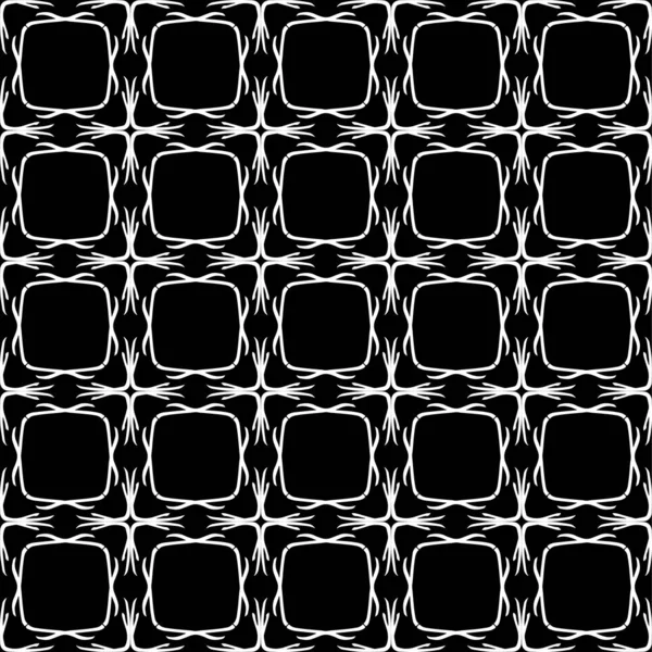 Abstract Geometric Seamless White Pattern Black Background — Stock Vector