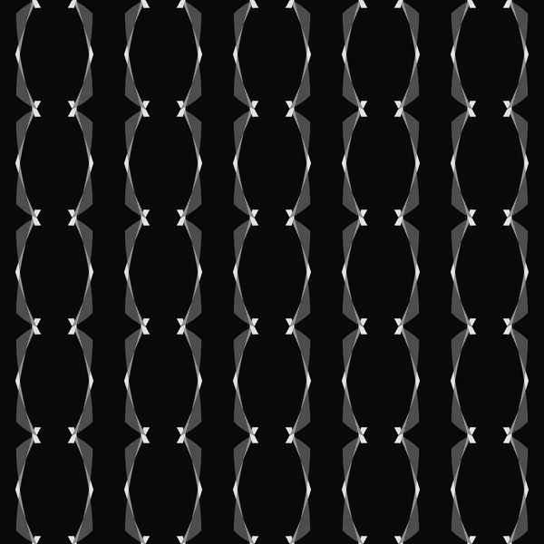Siyah arka plan üzerinde soyut geometrik dikişsiz beyaz desen.