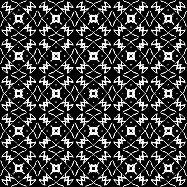Siyah arka plan üzerinde soyut geometrik dikişsiz beyaz desen.
