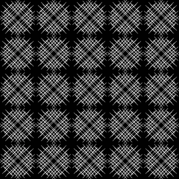 黒い背景に抽象的な幾何学的シームレスな白いパターン — ストックベクタ