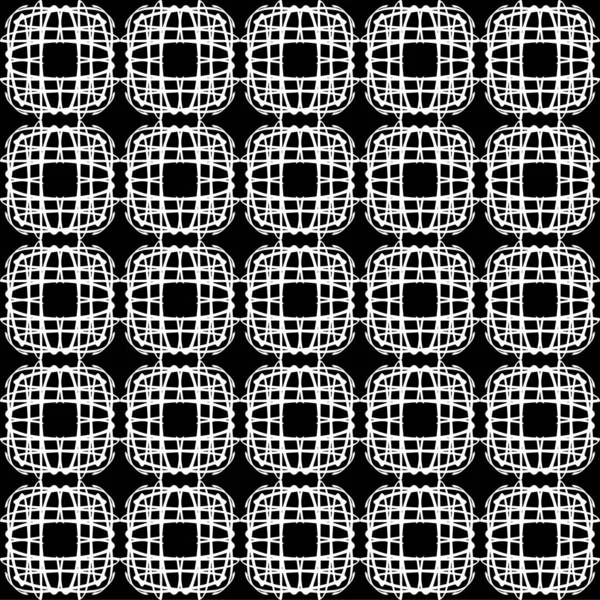 Siyah arka plan üzerinde soyut geometrik dikişsiz beyaz desen.