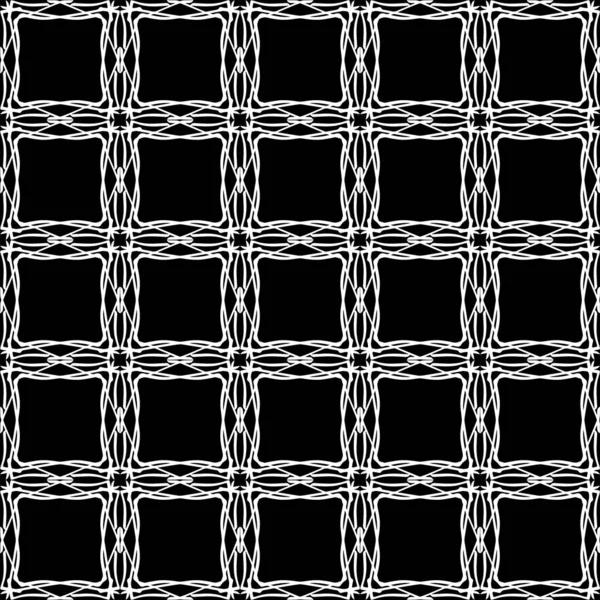 Siyah arka plan üzerinde soyut geometrik dikişsiz beyaz desen.