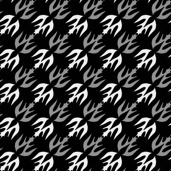 Siyah arka plan üzerinde soyut geometrik dikişsiz beyaz desen.