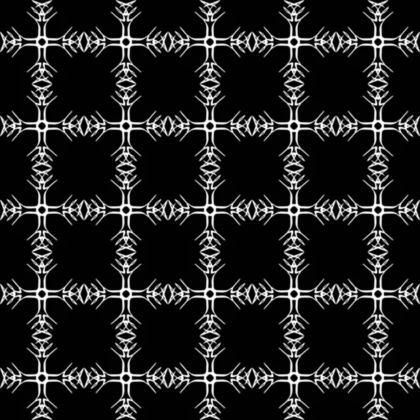 Modèle Abstrait Géométrique Blanc Sans Couture Sur Fond Noir — Image vectorielle