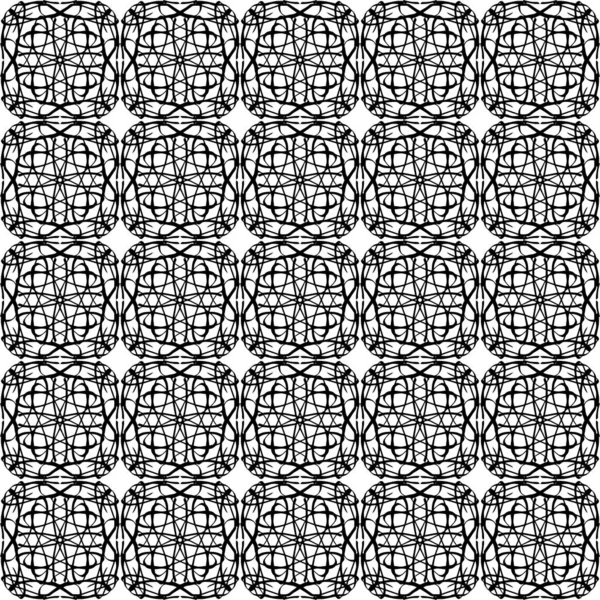 Siyah arka plan üzerinde soyut geometrik dikişsiz beyaz desen.