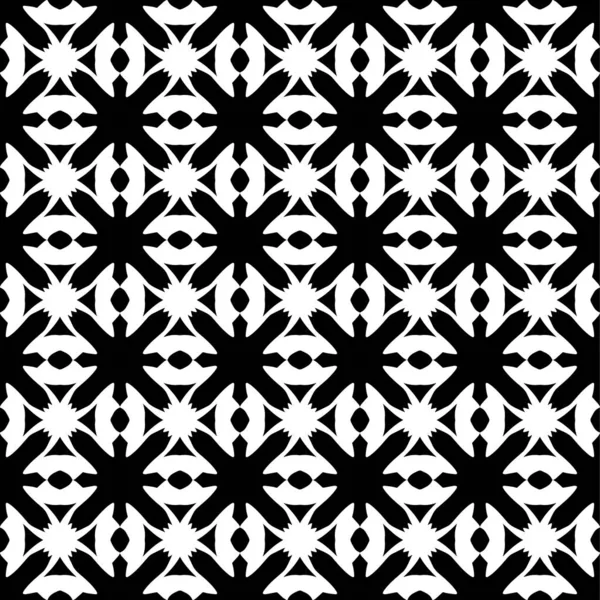 Абстрактный Геометрический Бесшовный Белый Узор Черном Фоне — стоковый вектор