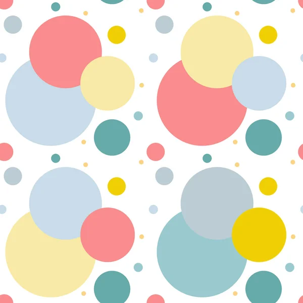 Seamless Pattern Multi Colored Circles White Background — Stock Vector