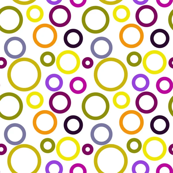 Seamless Pattern Multi Colored Circles White Background — Stock Vector