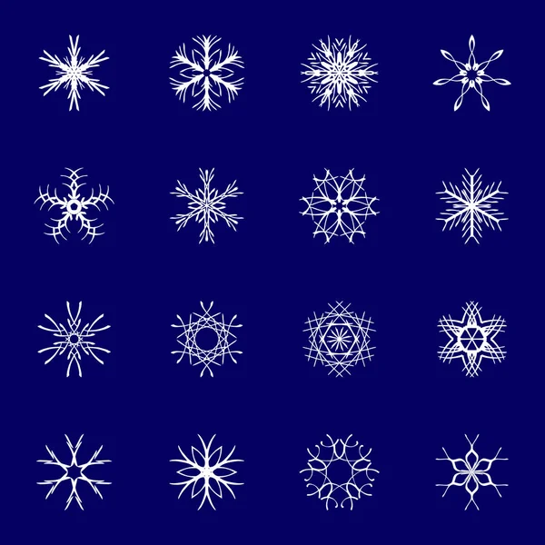 Набір Сніжинок Дизайну — стоковий вектор