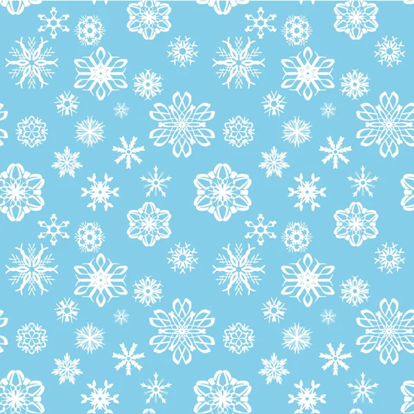 Schneeflocken Nahtlose Muster Winter Hintergrund — Stockvektor