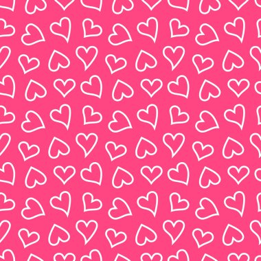 Sevgililer Günü Pembe Dikişsiz Vektör Desenleri.