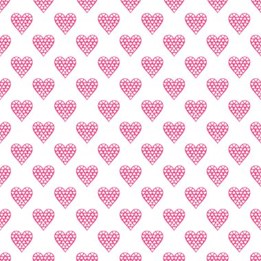 Sevgililer Günü Pembe Dikişsiz Vektör Desenleri.