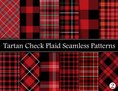 Set Tartan Ekose İskoç Dikişsiz Desen
