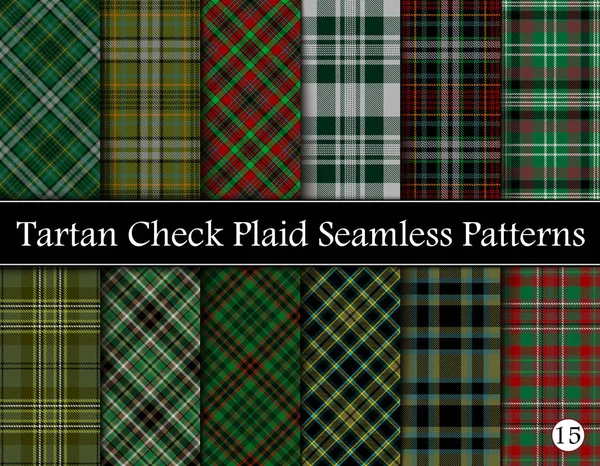 Set Tartan xadrez escocês sem costura padrão —  Vetores de Stock