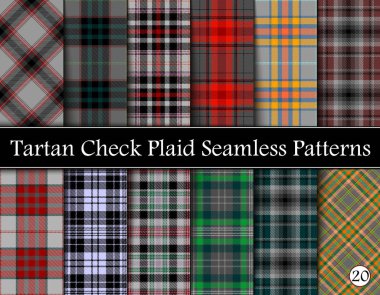 Set Tartan Ekose İskoç Dikişsiz Desen