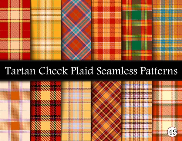 Set Tartan xadrez escocês sem costura padrão —  Vetores de Stock