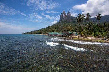 Tioman Island, Malezya plaj tropikal sahne.