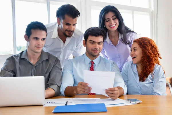 Happy Motivated Business Team Work Office Stock Image