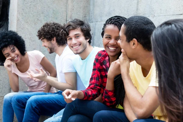 Large Group Young People Has Fun Outdoor Summer — Stock Photo, Image