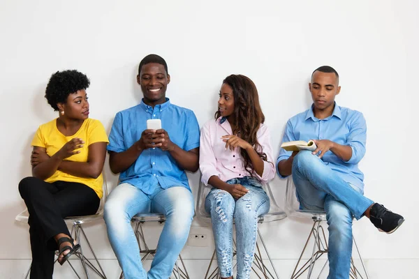 Groupe Afro Américain Personnes Salle Attente — Photo