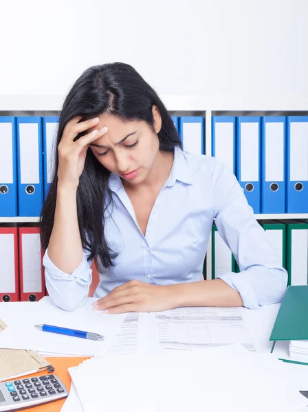 Sad Turkish Businesswoman Depression Working Office — Stock Photo, Image