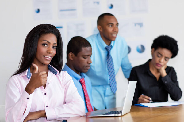 Brazilian businesswoman at work at office of new business company