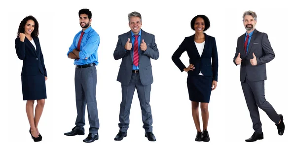 アフリカと白人とラテンアメリカのビジネスマン5人のグループ — ストック写真