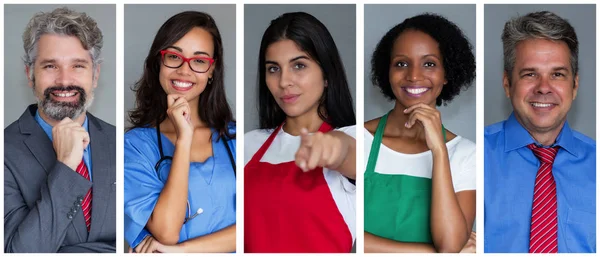 Empresario con traje y conjunto de otros empleados —  Fotos de Stock