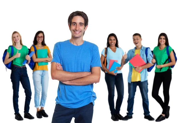 Jovem adulto turco alegre com outros estudantes — Fotografia de Stock