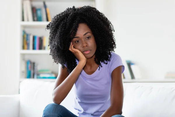 Lonely and sad african american woman Stock Image