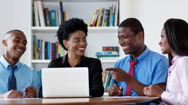 African american business team talking about strategy — Stock Photo, Image