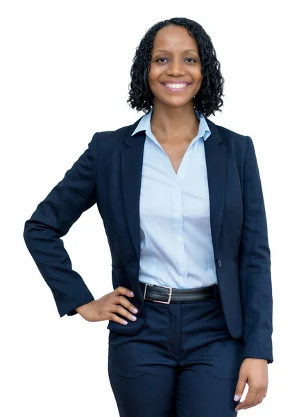 Beautiful Mature Adult Afro American Businesswoman Isolated White Background Cut — Stock Photo, Image