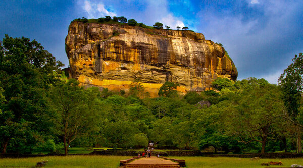 Sigiriya lion rock fortress Sri Lanka.tourist location.Frescoes at the ancient rock fortress of Sigiriya Sri Lanka UNESCO