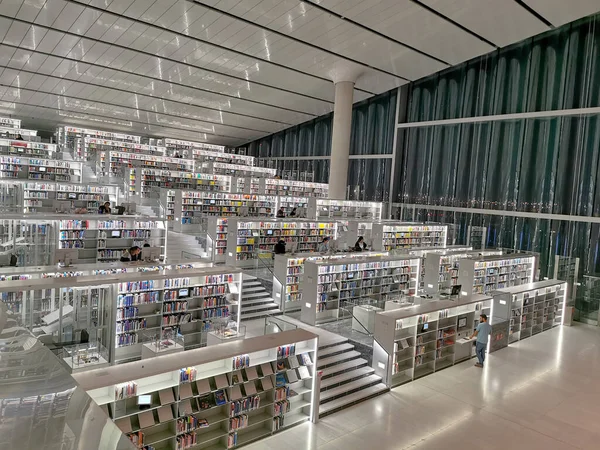 Interior Biblioteca Nacional Catar Capital Catar Doha Qatar — Fotografia de Stock