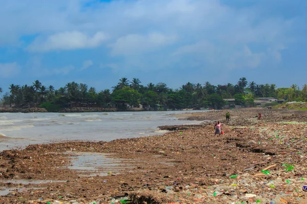Meeresverschmutzung Müll Der Sri Lankischen Meer Der Nähe Von Kolumbien — Stockfoto