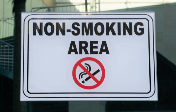 Non smoking area sign on a outdoor area