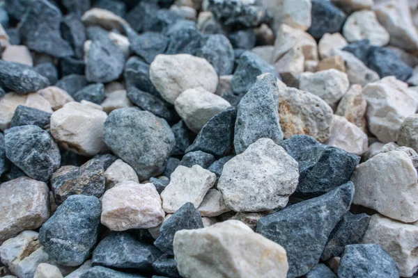 Stenbakgrund Blå Grus Granitstruktur Den Steniga Vägen Fint Småsten Byggnadsmaterial — Stockfoto