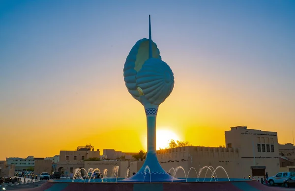 Nieuwe Pearl Roundabout Wakrah Strand Qatar Wakrah Strand — Stockfoto