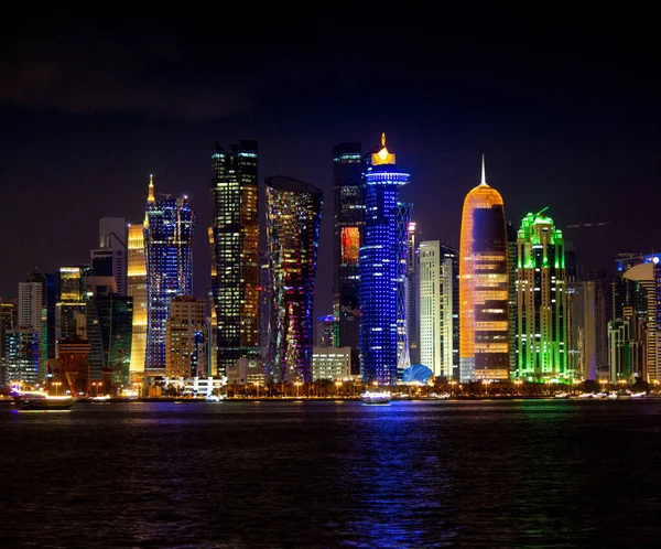 Immagine Sfondo Della Capitale Del Qatar Punto Riferimento Distretto Commerciale — Foto Stock