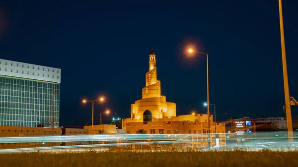 Hintergrundbild Des Wahrzeichens Der Hauptstadt Von Katar Geschäftsviertel — Stockfoto