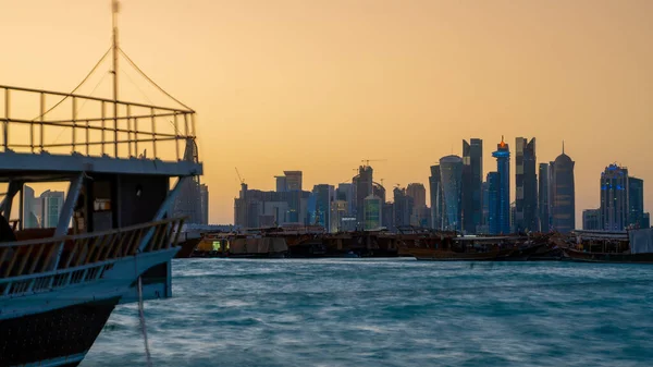 Background Image Qatar Capital City Landmark Business District — Stock Photo, Image