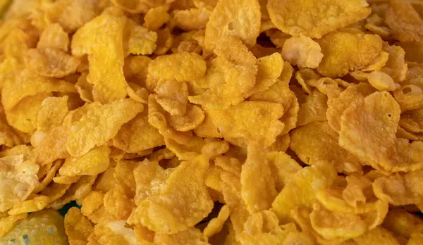 Achtergrond Afbeelding Van Cornflakes Een Tafel — Stockfoto