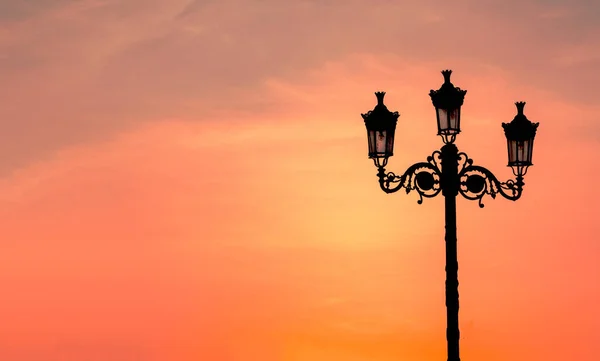 Background Image Retro Lamp Sunset Beautiful Sunset — Stock Photo, Image