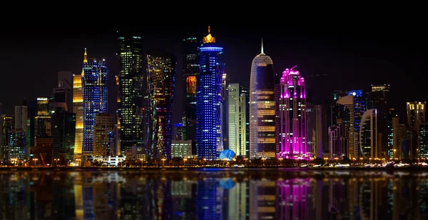 Imagem Fundo Marco Capital Qatar Distrito Empresarial — Fotografia de Stock