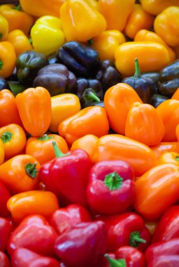 Renkli yeşil, kırmızı ve sarı kapsiyum veya kırmızı biber arkaplan