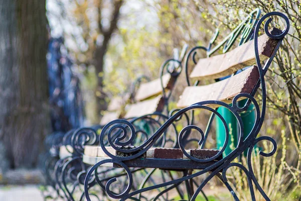 Forged Benches Park — Stock Photo, Image