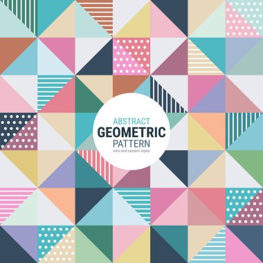 Soyut geometrik desen. Kusursuz bir vektör arka planı. Bu retro ve modern stilleri uyumlu karışımı ile basit bir vektör illüstrasyon. Gerekirse renk değiştirilebilir. Eps10 vektörü.