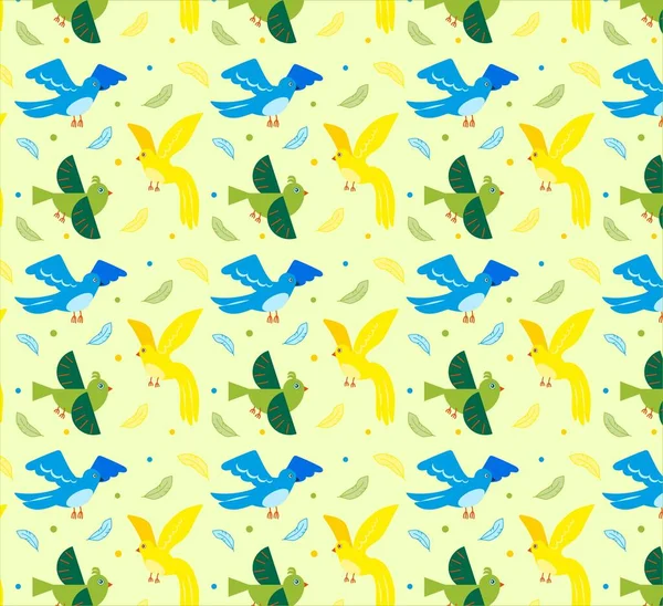 Farbenfrohe Tropische Vögel — Stockvektor