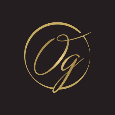 İlk Basit Harf OG Logo Tasarım Vektör Şablonu. Özet Minimum OG Harf Logosu Tasarımı
