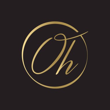 İlk Basit Harf OH Logo Tasarım Vektör Şablonu. Özet Minimum OH Harf Logosu Tasarımı